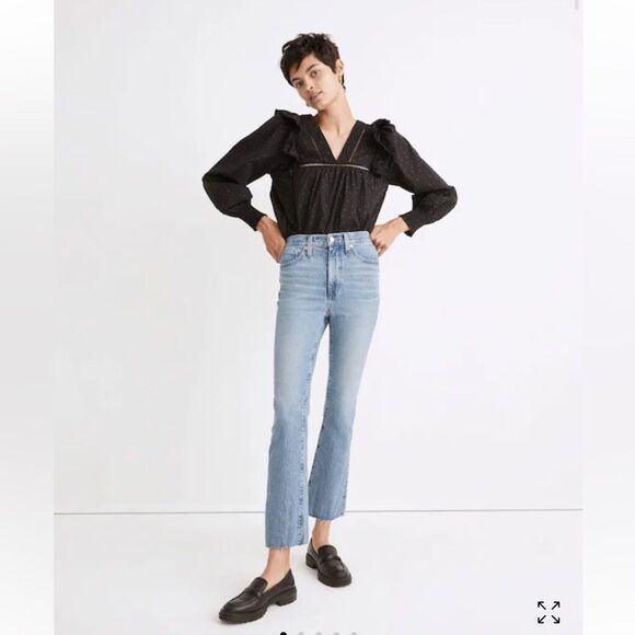 Madewell Denim - Madewell Petite Cali Demi-Boot Jeans in Enmore Wash: Raw-Hem Edition Size 26 P